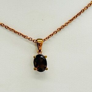 Smokey Quartz Pendant; GdB; 18 Inch Chain Included